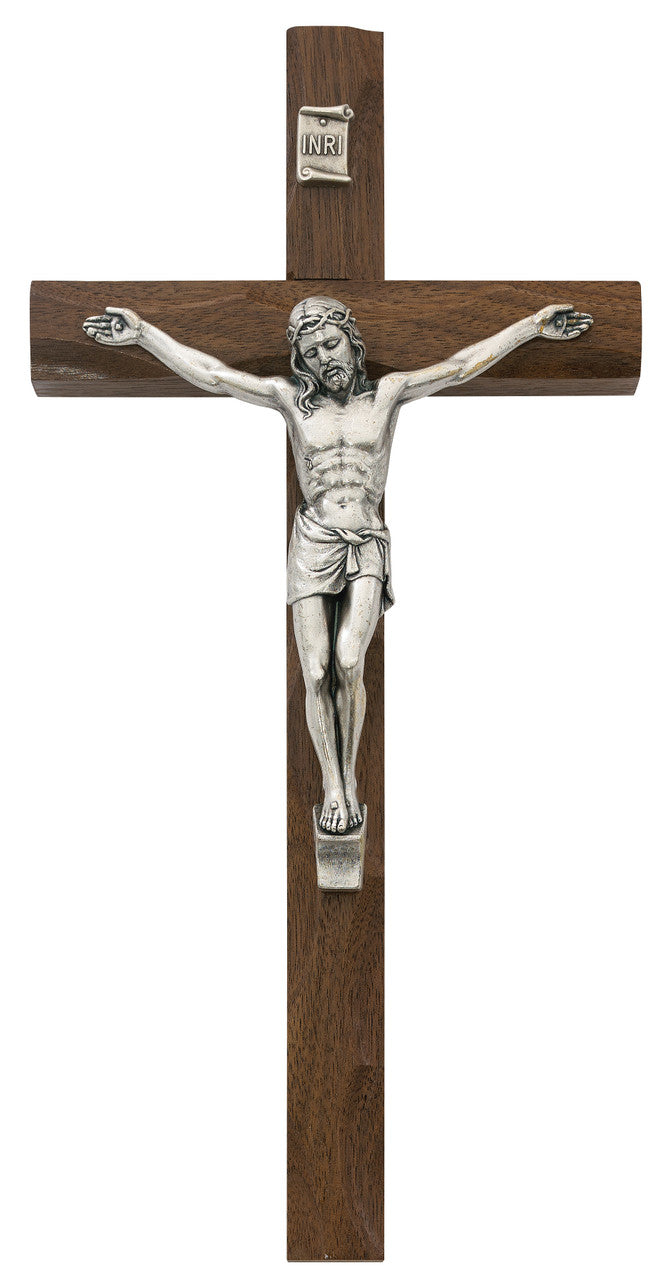 10" CARVED WALNUT CRUCIFIX 80-38