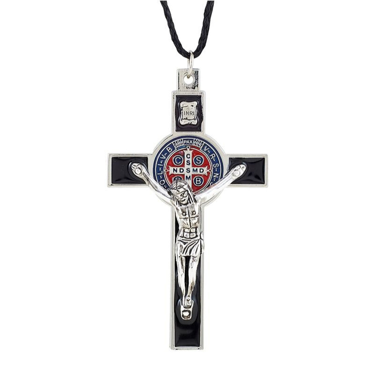 Hand Crafted Color St. Benedict Crucifix Pendant - 4/pack