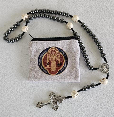 St. Benedict Memento Mori Cord Rosary N1168