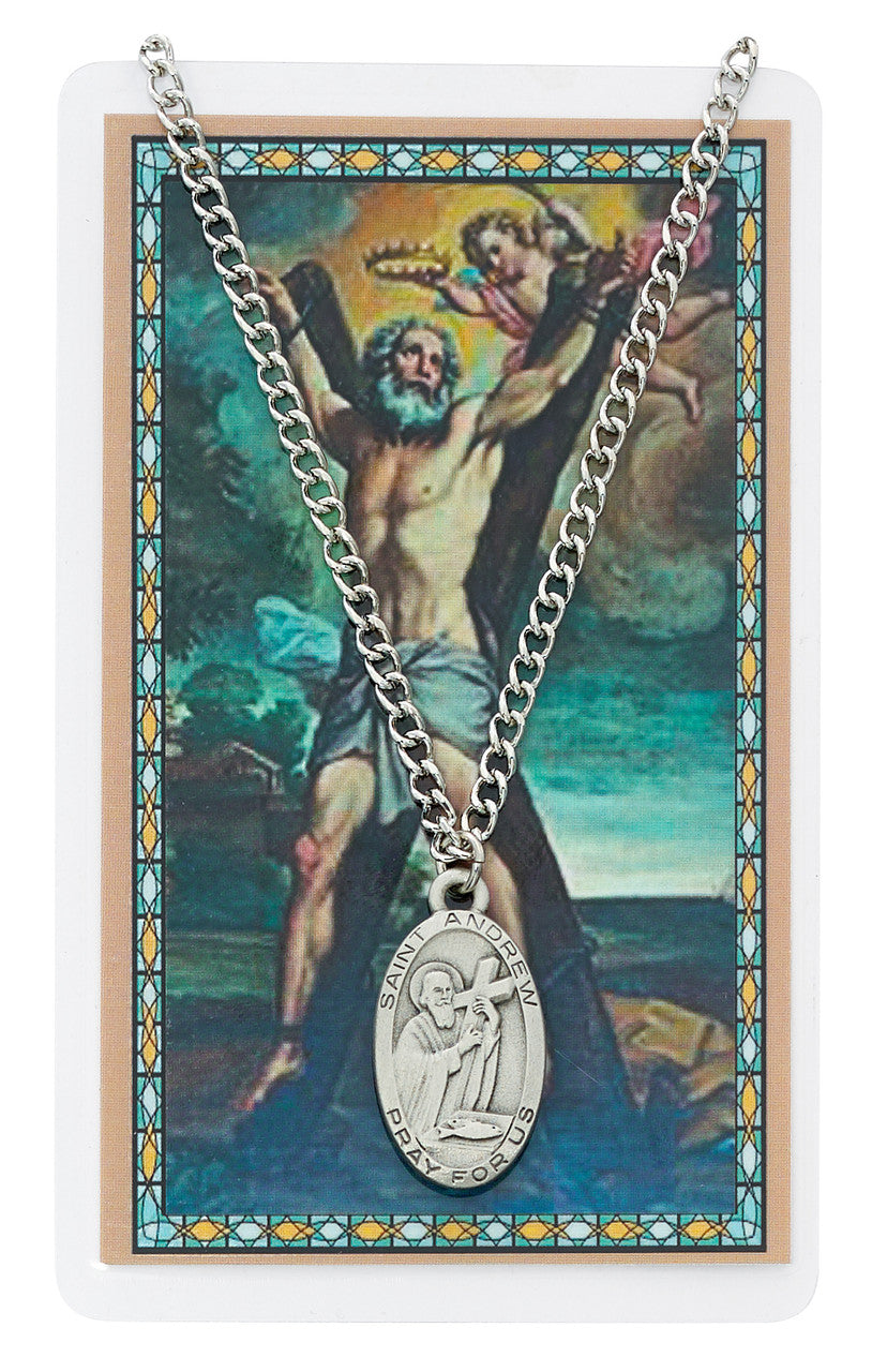 ST ANDREW PRAYER Card Medal on a 24 inches chain