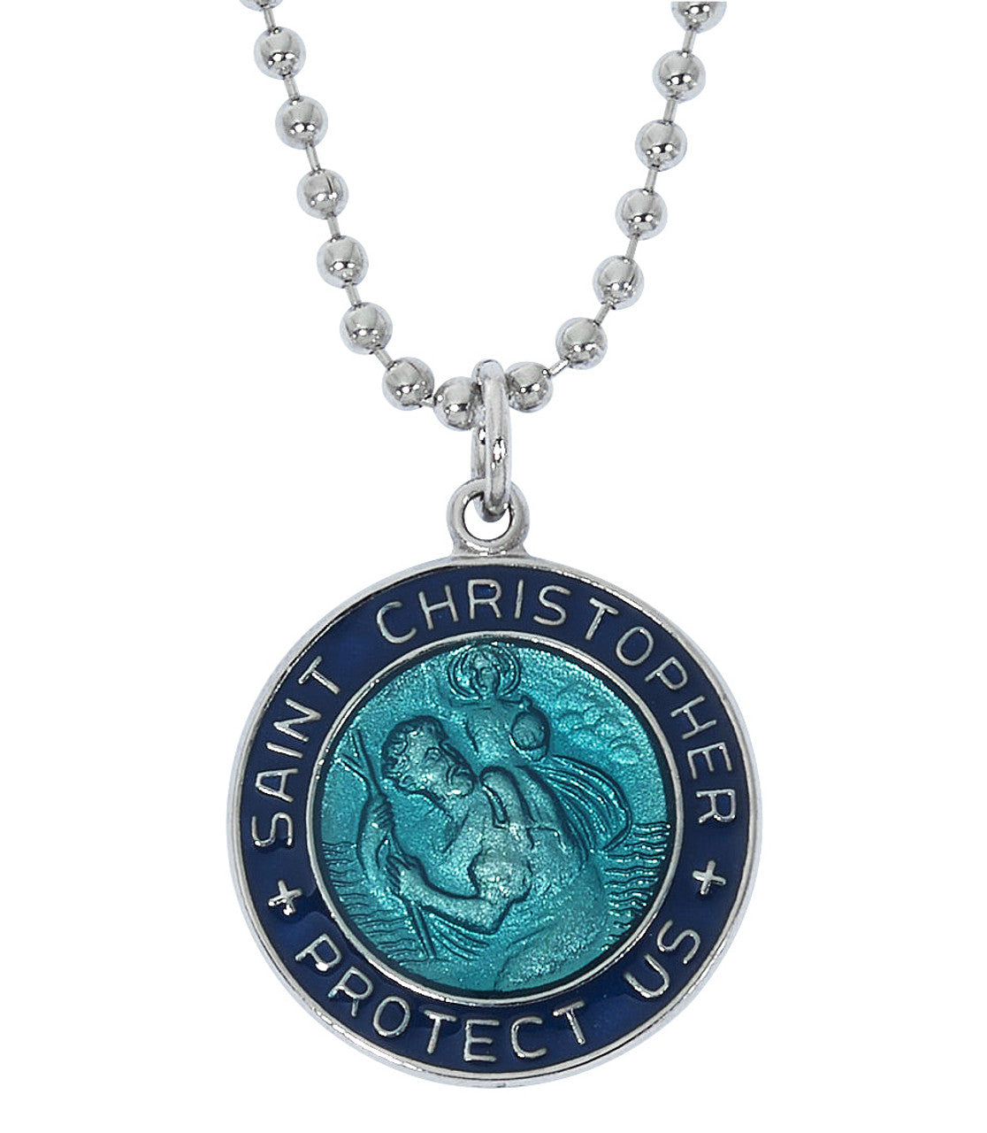 RC793 Blue & Aqua ST. Christopher Necklace EPOXY