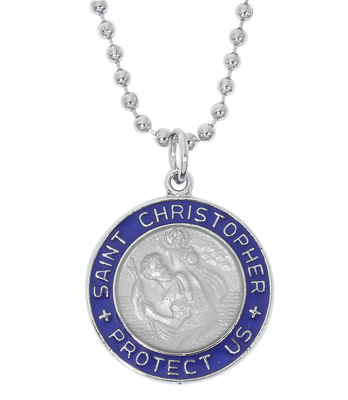 RC796 Purple & Gray ST. Chrisopher necklace EPOXY Comes on a card