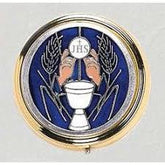 Beautiful Blue Holy Communion Pyx Enameled Made in Italy. Boxed