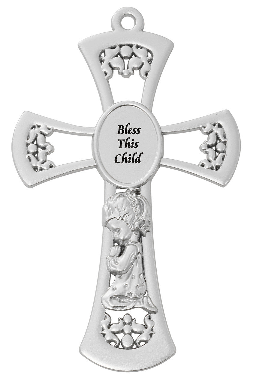 Pewter Baby Girl Cross 6'' inches Tall 73-13