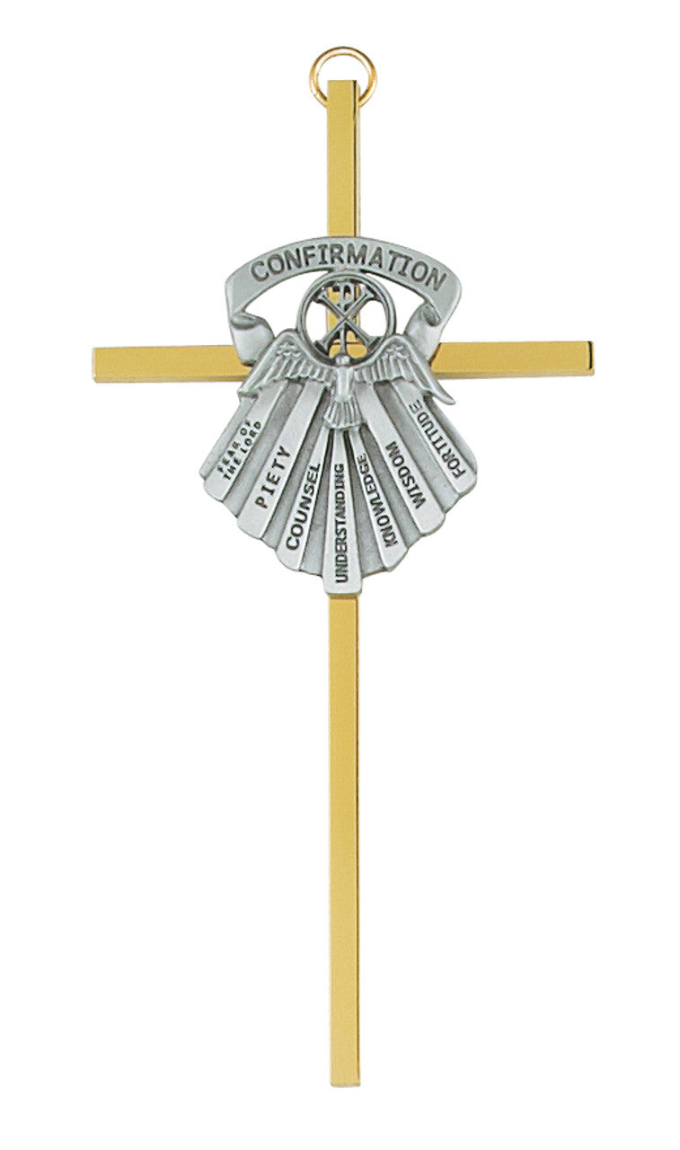 6" BRASS CONFIRMATION CROSS
