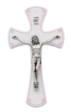 7" WHITE/SILVER CRUCIFIX/PINK