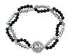 CRYSTAL & BLACK ST. BENEDICT STRETCH BRACELET,