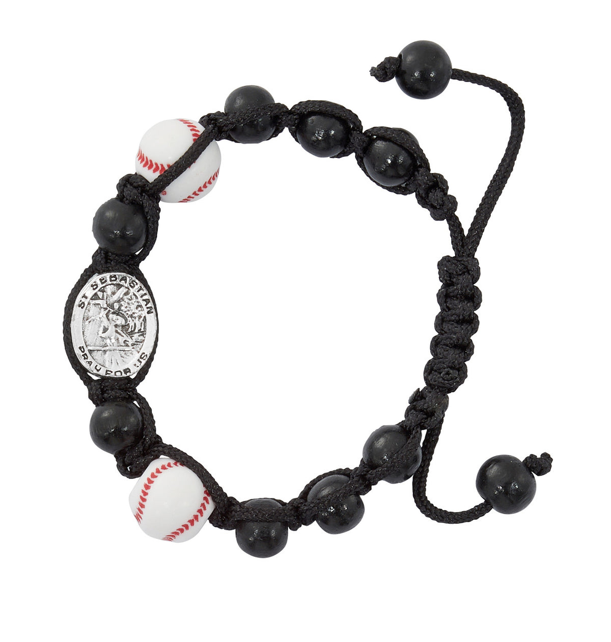 Handmade Confirmation St. Sebastian Patron Saint of Athletes Sports Bracelet Baseball