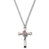 Sterling Silver Flared Cross/Rose Necklace, ¾” on a 18'' inches Chain