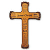 10in Rustic Name of Jesus Mahogany Wood Wall Cross
