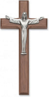 7" Walnut Risen Crucifix -