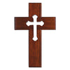 Mahogany Wood 10in Wall Cross with Cut-Out Cross
