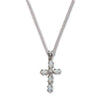 Opal Cross Pendant Necklace, Sterling Silver, 18 Inches