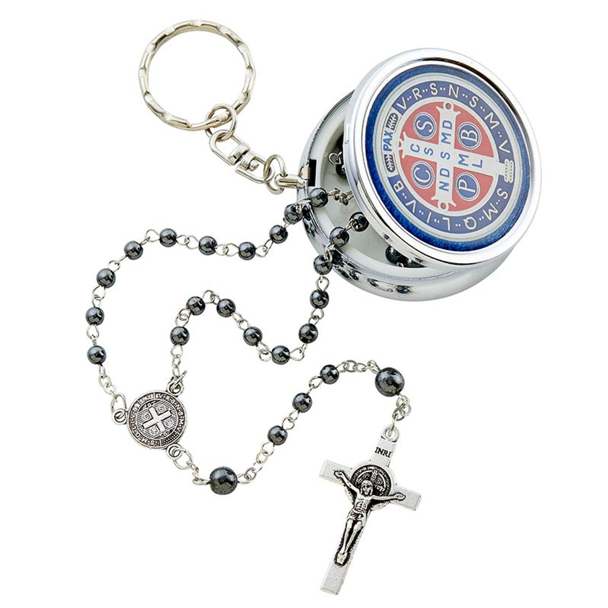 St. Benedict Rosary with Key Chain Case - 4/pack