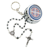 St. Benedict Rosary with Key Chain Case - 4/pack