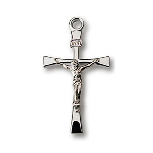Sterling Silver 3/4in Crusader Crucifix 18in Necklace