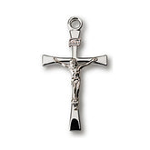 Sterling Silver 3/4in Crusader Crucifix 18in Necklace