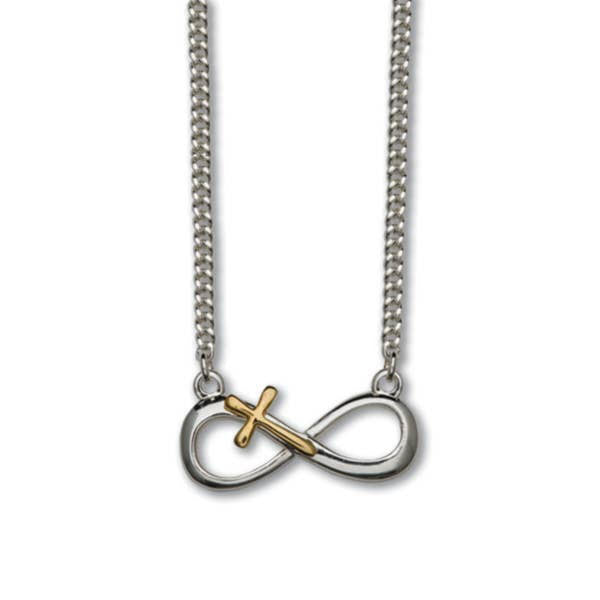 Sterling Silver Infinity Sign/Cross Necklace, ½”