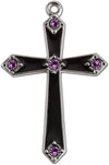 Rhodium Plated Cross Amy Stones Necklace