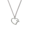 Sterling Silver Heart/Cross Necklace, ¼”