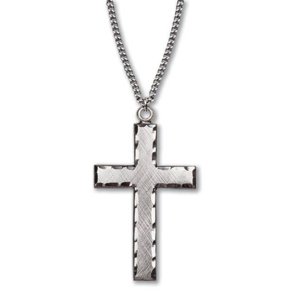 Sterling Silver Cross Necklace, 1″