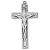 Sterling Silver 1 5/8in Latin Crucifix on 24in Steel Chain