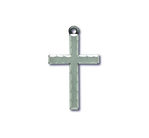 Lord's Prayer Pewter Cross Pendant Necklace, 24 Inches