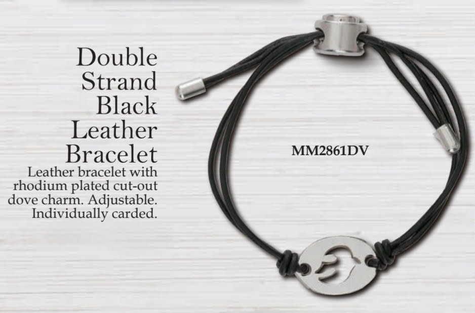 Confirmation Double Strand Black Leather Bracelet MM2861DV HJS