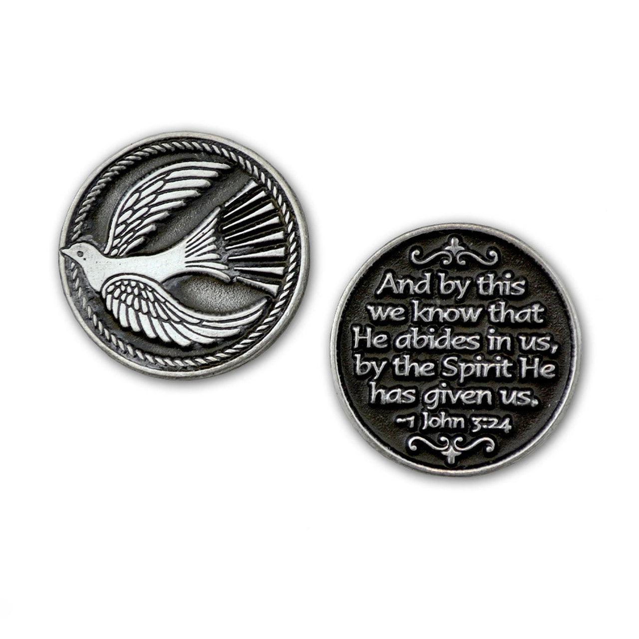 Handmade Pewter Holy Spirit Pocket Token for Confirmation Set of 12