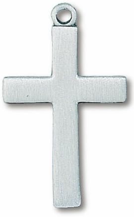 24'' Cross Medal Pendant Necklace comes with a silver plated chain Genuine PewterMM375P