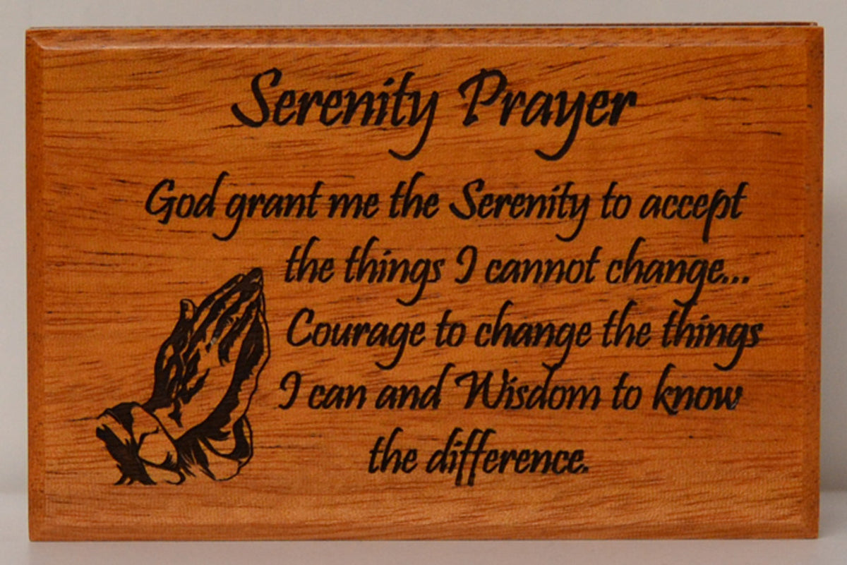 Serenity Prayer Keepsake Mahogany Box
