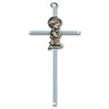 6in Gold Plated Praying Boy Blue Wall Cross
