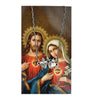 STAINLESS STEEL IMMACULATE,SACRED HEART JESUS CONSECRATION PENDANT WITH HOLY CARD WITH PRAYER ON BACK.