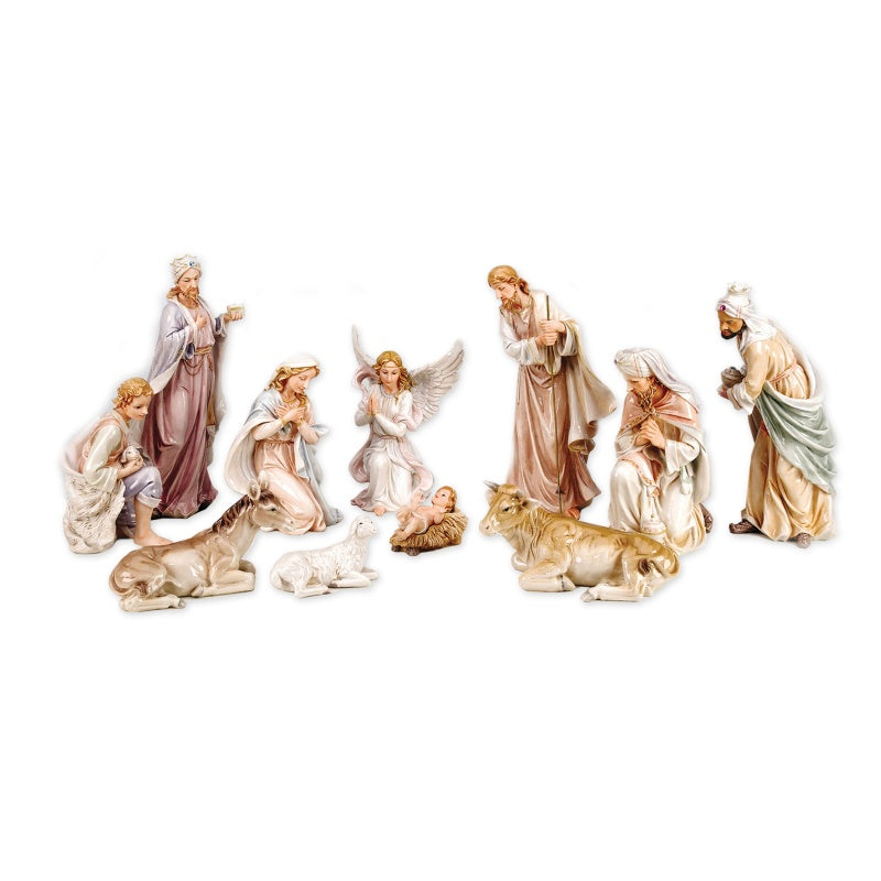 PEARLIZED NATIVITY SET POLYRESIN 12"INCHES TALL (11PCS)