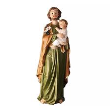 Saint Joseph Statue with Wooden Base  12"