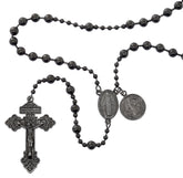 BLACK Medal Plated ST. BENEDICT ROSARY