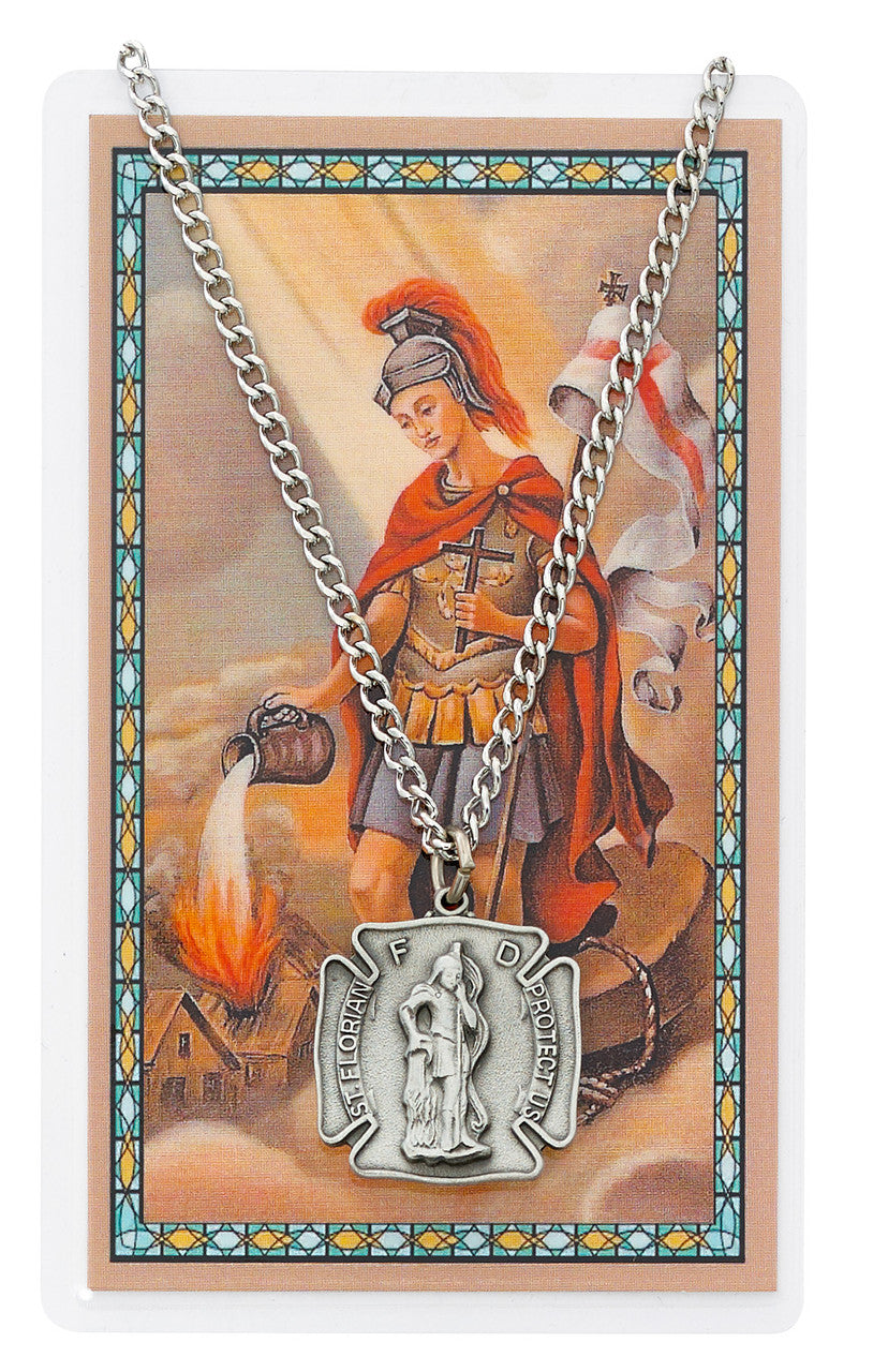 ST FLORIAN PRAYER CARD SET Include a 24'' inches chain