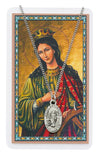 ST CATHERINE PRAYER CARD SET  INCLUDES 18" SILVERTONE CHAIN