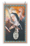 ST RITA PRAYER CARD SET PEWTER MEDAL INCLUDES 18" INCHES SILVERTONE CHAIN