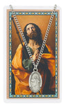 ST JAMES PRAYER CARD SET INCLUDES 24" SILVERTONE CHAIN