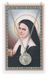 ST BERNADETTE PRAYER CARD SET INCLUDES 18" SILVERTONE CHAIN