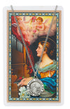 ST CECILIA PRAYER CARD SET INCLUDES 18" SILVERTONE CHAIN