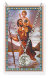 ST CHRISTOPHER PRAYER CARD SET INCLUDES 24" SILVERTONE CHAIN