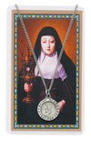 ST CLARE PRAYER CARD SET INCLUDES 18" SILVERTONE CHAIN