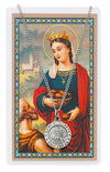 ST ELIZABETH PRAYER CARD SET INCLUDES 18" SILVERTONE CHAIN