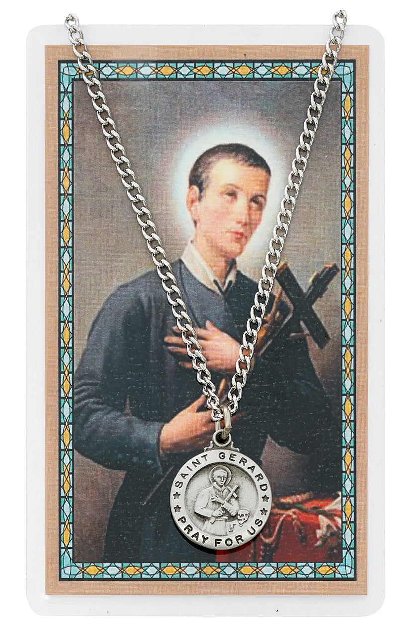 ST GERARD PRAYER CARD SET INCLUDES 24" SILVERTONE CHAIN