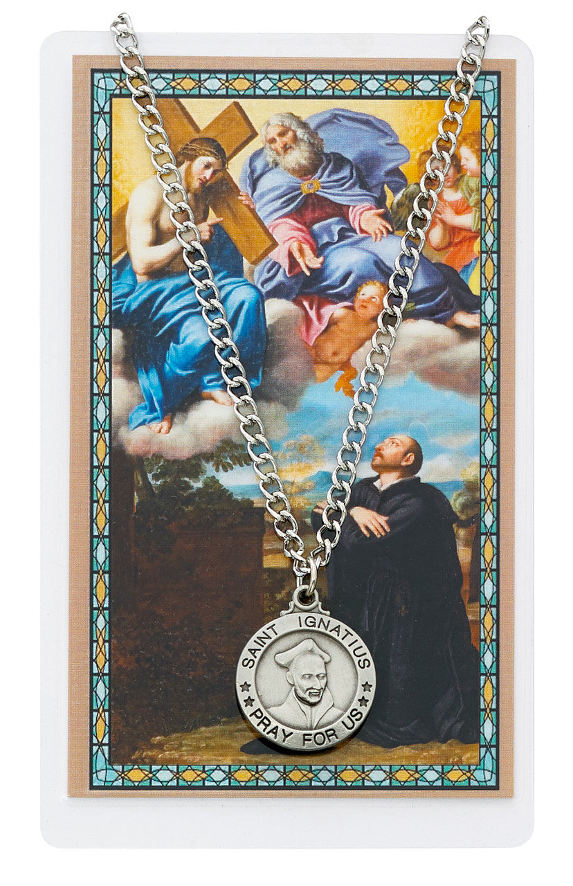 ST. IGNATIUS PRAYER CARD SET INCLUDES 24" SILVERTONE CHAIN