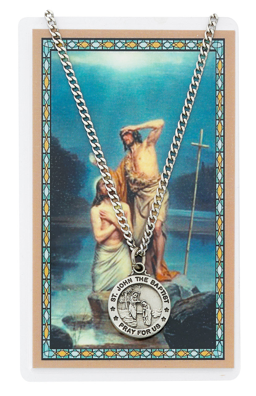 ST JOHN THE BAPTIST PRAYER CAR SET INCLUDES 24" SILVERTONE CHAIN