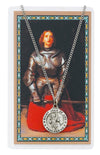 ST JOAN OF ARC PRAYER CARD SET INCLUDES 18" SILVERTONE CHAIN