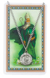 PEWTER MEDAL ST PATRICK PRAYER CARD SET INCLUDES 24" INCHES SILVERTONE CHAIN